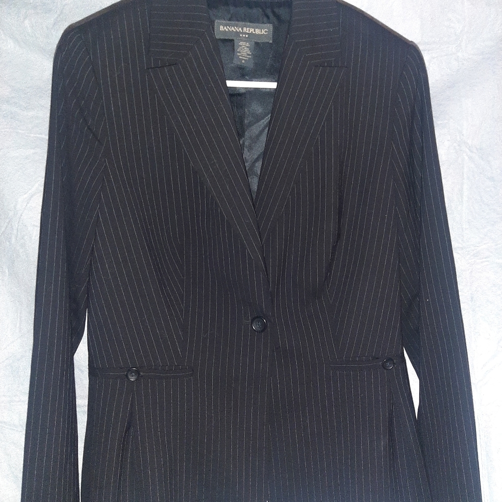 Pinstripe Skirt Suit